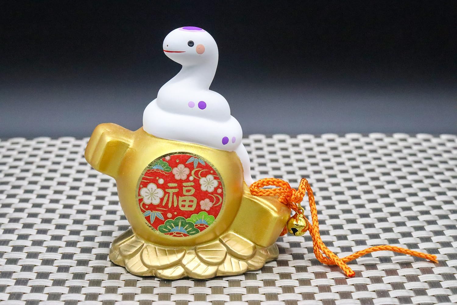 蛇 白へび 置物 正月飾り 干支 巳 福槌 打出の小槌 小判 開運 2025年